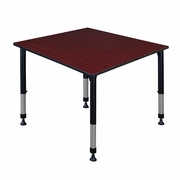 48 IN. SQUARE HEIGHT ADJUSTABLE CLASSROOM ACTIVITY TABLE- MAHOGANY <FONT COLOR=GREEN>-FREE SHIPPING-</FONT>