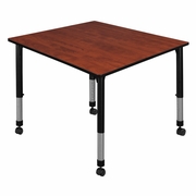 48 IN. SQUARE HEIGHT ADJUSTABLE MOBILE CLASSROOM ACTIVITY TABLE- CHERRY <FONT COLOR=GREEN>-FREE SHIPPING-</FONT>