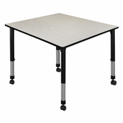 48 IN. SQUARE HEIGHT ADJUSTABLE MOBILE CLASSROOM ACTIVITY TABLE- MAPLE <FONT COLOR=GREEN>-FREE SHIPPING-</FONT>