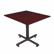 48 IN. SQUARE X-BASE BREAKROOM TABLE- MAHOGANY <FONT COLOR=GREEN>-FREE SHIPPING-</FONT>
