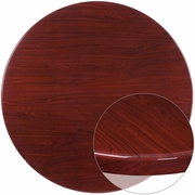 48'' ROUND HIGH-GLOSS MAHOGANY RESIN TABLE TOP WITH 2'' THICK DROP-LIP: <font color=green>FREE SHIPPING!</font>