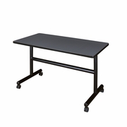 48" X 24" FLIP TOP MOBILE TRAINING TABLE- GREY. <font color=green>-FREE SHIPPING-</font>