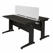 48 X 24 IN. 2 PERSON BENCH WORKSTATION WITH PRIVACY PANEL- ASH GREY <FONT COLOR=GREEN>-FREE SHIPPING-</FONT>
