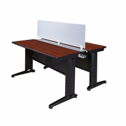 48 X 24 IN. 2 PERSON BENCH WORKSTATION WITH PRIVACY PANEL- CHERRY <FONT COLOR=GREEN>-FREE SHIPPING-</FONT>