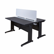 48 X 24 IN. 2 PERSON BENCH WORKSTATION WITH PRIVACY PANEL- GREY <FONT COLOR=GREEN>-FREE SHIPPING-</FONT>