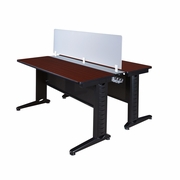 48 X 24 IN. 2 PERSON BENCH WORKSTATION WITH PRIVACY PANEL- MAHOGANY <FONT COLOR=GREEN>-FREE SHIPPING-</FONT>