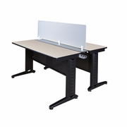 48 X 24 IN. 2 PERSON BENCH WORKSTATION WITH PRIVACY PANEL- MAPLE <FONT COLOR=GREEN>-FREE SHIPPING-</FONT>