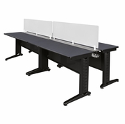 48 X 24 IN. 4 PERSON DOUBLE BENCH WORKSTATION WITH PRIVACY PANEL- GREY <FONT COLOR=GREEN>-FREE SHIPPING-</FONT>