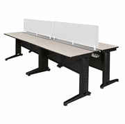 48 X 24 IN. 4 PERSON DOUBLE BENCH WORKSTATION WITH PRIVACY PANEL- MAPLE <FONT COLOR=GREEN>-FREE SHIPPING-</FONT>