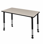 48 X 24 IN. HEIGHT ADJUSTABLE MOBILE CLASSROOM ACTIVITY TABLE- MAPLE <FONT COLOR=GREEN>-FREE SHIPPING-</FONT>