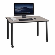 48 X 24 IN. MOBILE DESK- MAPLE TOP, BLACK LEGS <FONT COLOR=GREEN>-FREE SHIPPING-</FONT>