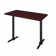 48 X 24 IN. STEEL T-BASE CAFE TRAINING SEMINAR TABLE- MAHOGANY <FONT COLOR=GREEN>-FREE SHIPPING-</FONT>