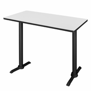 48 X 24 IN. STEEL T-BASE CAFE TRAINING SEMINAR TABLE- WHITE <FONT COLOR=GREEN>-FREE SHIPPING-</FONT>
