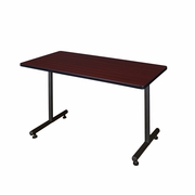 48 X 24 IN. STEEL T-BASE TRAINING SEMINAR TABLE- MAHOGANY <FONT COLOR=GREEN>-FREE SHIPPING-</FONT>