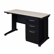 48 X 24 TEACHERS DESK WITH SINGLE PEDESTAL DRAWER UNIT- MAPLE <FONT COLOR=GREEN>-FREE SHIPPING-</FONT>