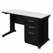48 X 24 TEACHERS DESK WITH SINGLE PEDESTAL DRAWER UNIT- WHITE <FONT COLOR=GREEN>-FREE SHIPPING-</FONT>