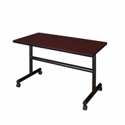 48" X 30" FLIP TOP MOBILE TRAINING TABLE- MAHOGANY. <font color=green>-FREE SHIPPING-</font>