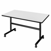 48" X 30" FLIP TOP MOBILE TRAINING TABLE- WHITE. <font color=green>-FREE SHIPPING-</font>