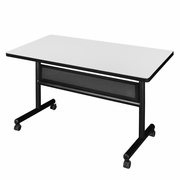 48" X 30" FLIP TOP MOBILE TRAINING TABLE WITH MODESTY- WHITE. <font color=green>-FREE SHIPPING-</font>