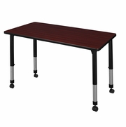 48 X 30 IN. HEIGHT ADJUSTABLE MOBILE  CLASSROOM ACTIVITY TABLE- MAHOGANY <FONT COLOR=GREEN>-FREE SHIPPING-</FONT>