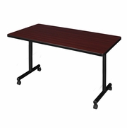 48 X 30 IN. MOBILE T-BASE TRAINING SEMINAR TABLE- MAHOGANY <FONT COLOR=GREEN>-FREE SHIPPING-</FONT>