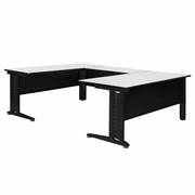 50% DISCOUNT WITH FREE SHIPPING - FIXED HEIGHT 66 X 78 IN. U SHAPE DESK SHELL- WHITE. FREE SHIPPING
