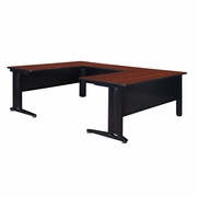50% DISCOUNT WITH FREE SHIPPING - FIXED HEIGHT 72 X 72 IN. U SHAPE DESK SHELL- CHERRY. FREE SHIPPING