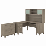 50% OFF MSRP W/  Somerset Collection: Ash Gray L Desk <FONT COLOR=GREEN>-FREE SHIPPING-</FONT>