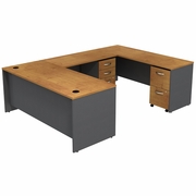 <font color=green>50% OFF SALE W/</font>  SERIES C. U-SHAPED DESK WITH 2 MOBILE PEDESTALS.  <FONT COLOR=GREEN>-FREE SHIPPING-</FONT>