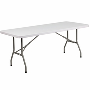 6-FOOT GRANITE WHITE PLASTIC FOLDING TABLE: <font color=green>FREE SHIPPING!</font>