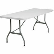 6-FOOT GRANITE WHITE PLASTIC FOLDING TABLE <font color=green>FREE SHIPPING!</font>