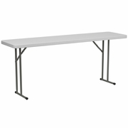 6-FOOT GRANITE WHITE PLASTIC FOLDING TRAINING TABLE: <font color=green>FREE SHIPPING!</font>