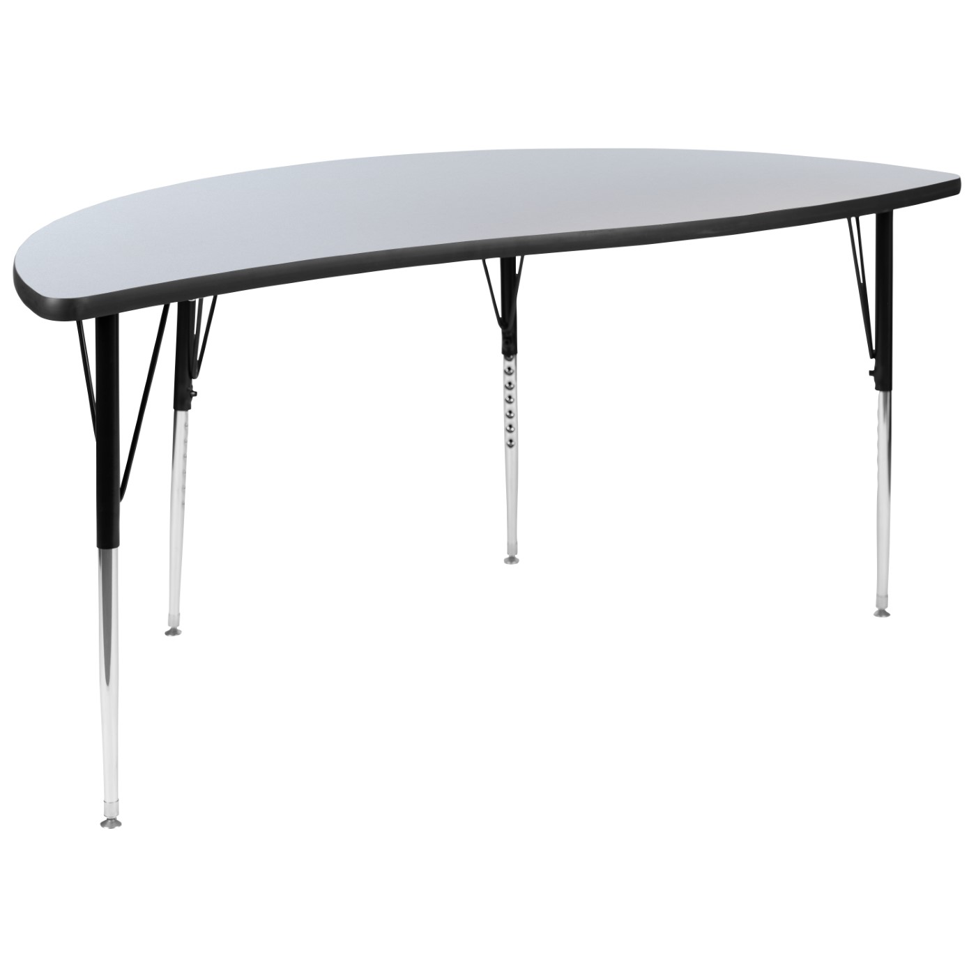60" HALF CIRCLE WAVE FLEXIBLE COLLABORATIVE GREY THERMAL LAMINATE ACTIVITY TABLE - STANDARD HEIGHT ADJUSTABLE LEGS <font color=green>FREE SHIPPING!</font> 60" HALF CIRCLE WAVE FLEXIBLE COLLABORATIVE GREY THERMAL LAMINATE ACTIVITY TABLE - STANDARD HEIGHT ADJUSTABLE LEGS <font color=green>FREE SHIPPING!</font>