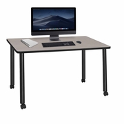 60 X 24 IN. MOBILE DESK- MAPLE TOP, BLACK LEGS <FONT COLOR=GREEN>-FREE SHIPPING-</FONT>
