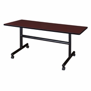 60" X 30" FLIP TOP MOBILE TRAINING TABLE- MAHOGANY. <font color=green>-FREE SHIPPING-</font>