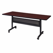 60" X 30" FLIP TOP MOBILE TRAINING TABLE WITH MODESTY- MAHOGANY. <font color=green>-FREE SHIPPING-</font>