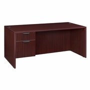 60 X 30 IN. EXECUTIVE DESK WITH SINGLE PEDESTAL DRAWER UNIT- MAHOGANY <FONT COLOR=GREEN>-FREE SHIPPING-</FONT>