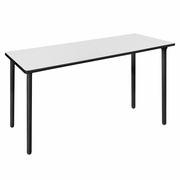66 X 24 IN. FOLDING TRAINING SEMINAR TABLE- WHITE TOP, BLACK LEGS <FONT COLOR=GREEN>-FREE SHIPPING-</FONT>