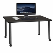 66 X 24 IN. MOBILE DESK- ASH GREY TOP, BLACK LEGS <FONT COLOR=GREEN>-FREE SHIPPING-</FONT>