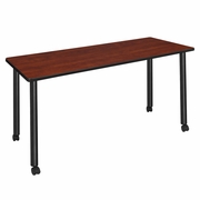 66 X 24 IN. MOBILE TRAINING SEMINAR TABLE- CHERRY TOP, BLACK LEGS <FONT COLOR=GREEN>-FREE SHIPPING-</FONT>