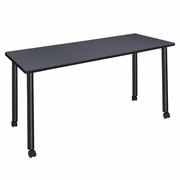 66 X 24 IN. MOBILE TRAINING SEMINAR TABLE- GREY TOP, BLACK LEGS <FONT COLOR=GREEN>-FREE SHIPPING-</FONT>