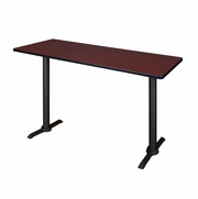 66 X 24 IN. STEEL T-BASE CAFE TRAINING SEMINAR TABLE- MAHOGANY <FONT COLOR=GREEN>-FREE SHIPPING-</FONT>