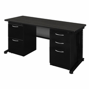 66 X 24 IN. TEACHERS DESK WITH DOUBLE PEDESTAL DRAWER UNIT- ASH GREY <FONT COLOR=GREEN>-FREE SHIPPING-</FONT>