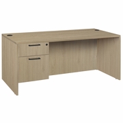66 X 30 IN. EXECUTIVE DESK WITH SINGLE PEDESTAL DRAWER UNIT- NOBLE OAK <FONT COLOR=GREEN>-FREE SHIPPING-</FONT>