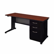 66 X 30 TEACHERS DESK WITH SINGLE PEDESTAL DRAWER UNIT- CHERRY <FONT COLOR=GREEN>-FREE SHIPPING-</FONT>