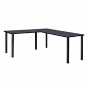 66 X 66 IN. CORNER L SHAPED DESK- GREY TOP, BLACK LEGS <FONT COLOR=GREEN>-FREE SHIPPING-</FONT> 66 X 66 IN. CORNER L SHAPED DESK- GREY TOP, BLACK LEGS <FONT COLOR=GREEN>-FREE SHIPPING-</FONT>