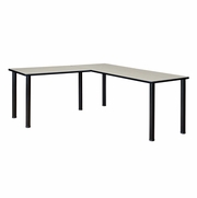 66 X 66 IN. CORNER L SHAPED DESK- MAPLE TOP, BLACK LEGS <FONT COLOR=GREEN>-FREE SHIPPING-</FONT> 66 X 66 IN. CORNER L SHAPED DESK- MAPLE TOP, BLACK LEGS <FONT COLOR=GREEN>-FREE SHIPPING-</FONT>