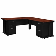 66 X 72 IN. L SHAPED DESK WITH DOUBLE PEDESTAL DRAWER UNIT- CHERRY <FONT COLOR=GREEN>-FREE SHIPPING-</FONT> 66 X 72 IN. L SHAPED DESK WITH DOUBLE PEDESTAL DRAWER UNIT- CHERRY <FONT COLOR=GREEN>-FREE SHIPPING-</FONT>