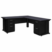 66 X 72 IN. L SHAPED DESK WITH DOUBLE PEDESTAL DRAWER UNIT- GREY <FONT COLOR=GREEN>-FREE SHIPPING-</FONT> 66 X 72 IN. L SHAPED DESK WITH DOUBLE PEDESTAL DRAWER UNIT- GREY <FONT COLOR=GREEN>-FREE SHIPPING-</FONT>