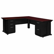 66 X 72 IN. L SHAPED DESK WITH DOUBLE PEDESTAL DRAWER UNIT- MAHOGANY <FONT COLOR=GREEN>-FREE SHIPPING-</FONT> 66 X 72 IN. L SHAPED DESK WITH DOUBLE PEDESTAL DRAWER UNIT- MAHOGANY <FONT COLOR=GREEN>-FREE SHIPPING-</FONT>